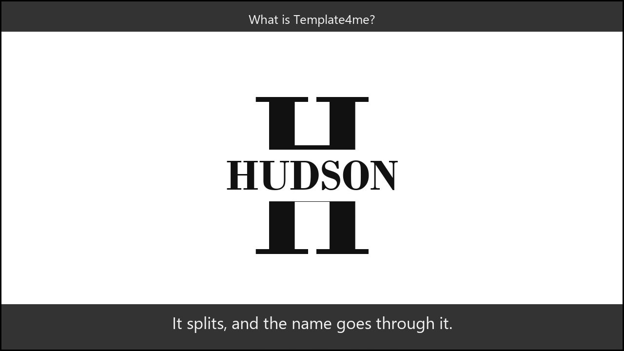 A name threaded through a split initial